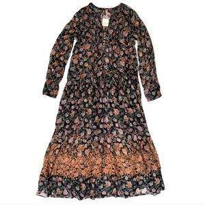 Free People See It Through Nwt Black Long Sleeve Maxi Dress w/ Lining